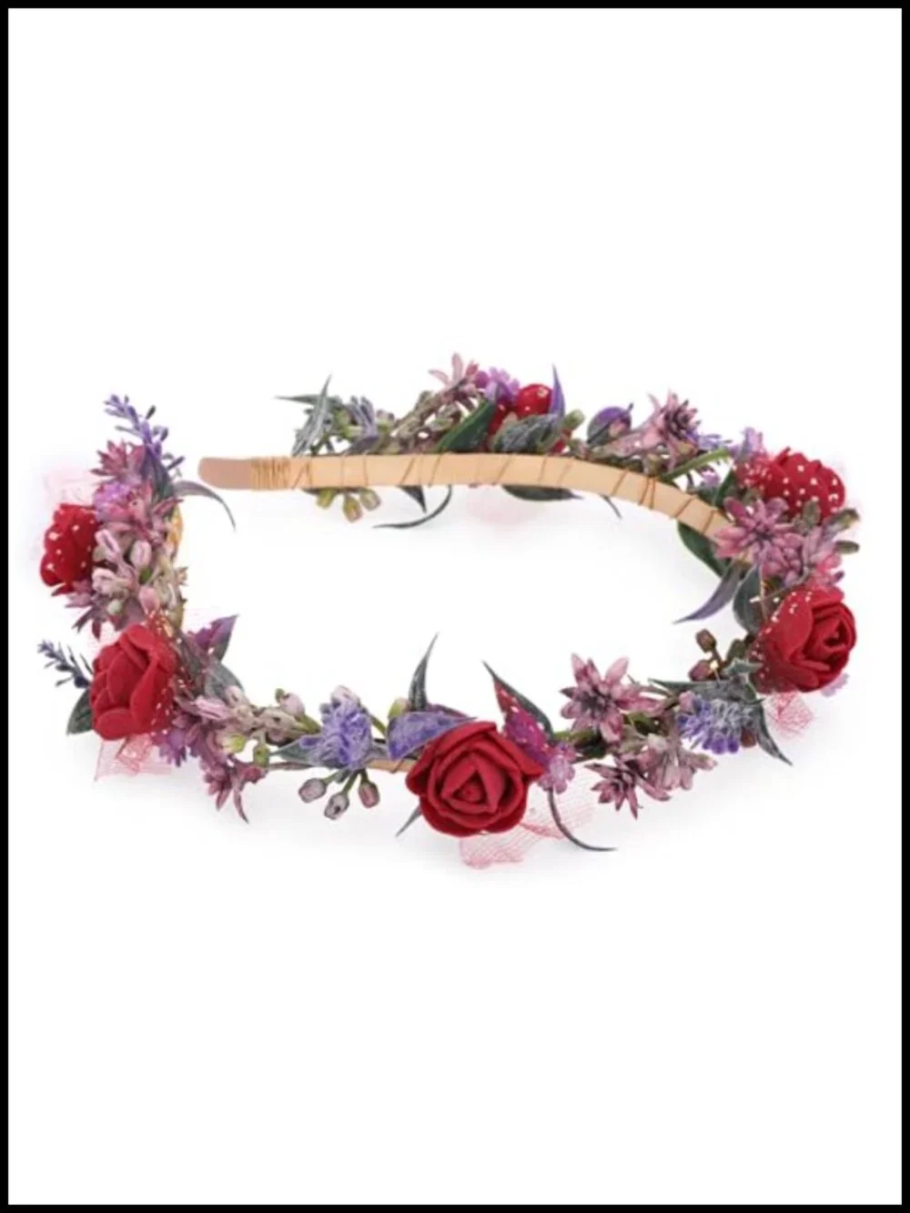 Women's Headband with Lace and Foam Rose Floral Decoration for Weddings and